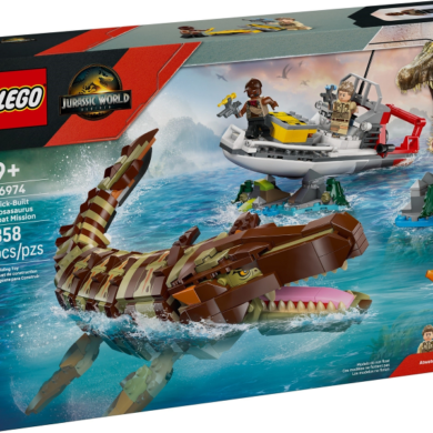 Brick-Built Mosasaurus Boat Mission